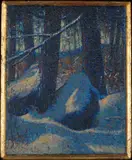 Vivian Akers, Vivian Akers Am. 1886-1966 Group Lot: 1] "Bird Brook" 1944 2] "Afternoon Sunlight", 1949, Oil on panel 1]