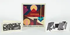 Wobbe Alkema, Two, linocut prints made as New Years cards for his friends: 1. Made in 1954