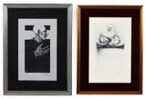 Leonard Baskin, Pair of prints, both from Shakespeare portfolios: Man Holding Two Heads - Titus Andronicus, 1969, etching