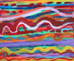 Untitled Abstract by Louise Abrams, Oil Painting, undated, c.1993s, oil on canvas, artist's stamp on the verso, offered Aug 2026