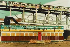 John Baeder, Vista Mar Inn, 1980, screenprint on Somerset Paper, pencil