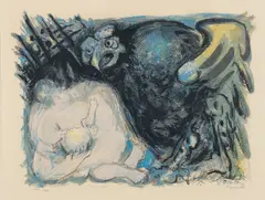 Édouard Pignon, Untitled, from The Flight Portfolio, printed in 1967, published in 1971, color, lithograph on Arches paper