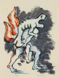 Jacques Lipchitz, Untitled, from The Flight Portfolio, printed in 1965, published in 1971, color, lithograph on Rives paper