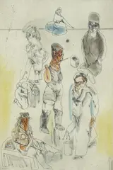 Jose Luis Cuevas, Barrio Chino II, 1981, color, etching and aquatint