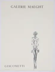 Alberto Giacometti, exhibition poster for Galerie Maeght, Paris, 1961, lithograph poster printed by Mourlot
