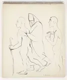 Artist's Sketchbook Containing 18 Figure Studies Following the Story of T.S. Eliot's The Wasteland, undated by Emanuel Glicen Romano, pencil and ink on paper, first, offered Aug 2026