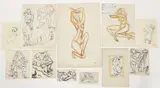 Enrico Glicenstein, (Polish/Jewish/American, 1870-1942), Group of 10 Drawings: 3 Love Scene/Lovers, 5 Maternity/Mother and Child/Three Mothers, and 2 Nudes, 1905-42