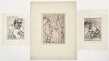 Enrico Glicenstein, (Polish/Jewish/American, 1870-1942), Group of 3 Etchings: Dante, The Philosopher, and A Monk, 1921-32, dry point