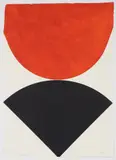 Gorman RHA, Richard (Irish 1946-2026), Untitled (Black and Red), circa 2003, woodblock print in colors, 39 x 27.25 inches by Richard Gorman Untitled, pencil, offered Aug 2026