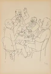 George Grosz, O Old Student Glory. offset, lithograph with