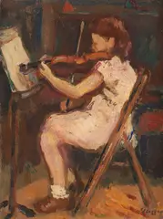Bernard Gussow, Violinist, 1948, oil on board