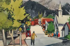 George Post, Main Street, Weaverville, California, c.1940s or 1950s, watercolor