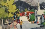 George Post, Main Street, Weaverville, California, c.1940s or 1950s, watercolor