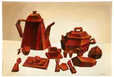 (American, 1927-2004), Cubist Tea Set by Frank Ponstingl, 1971, oil on canvas, offered Aug 2026