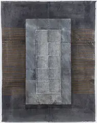 Untitled Composition, hand made paper and by Susan Singleton, mixed media collage, offered Aug 2026