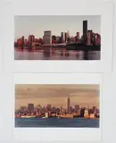 Two Views of New York City Skyline, color photographs, 19 x 38.5 inches, each by John William Telford, pencil, offered Aug 2026