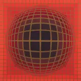 Victor Vasarely, Vega in Red, serigraph printed in colors