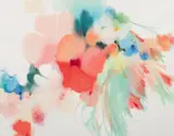 Peach Floral by Jean West, 1992, watercolor on paper, offered Aug 2026