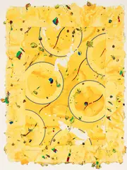 Sunshine and Pollen by Yun James Yohe, 1982, mixed media and collage on hand made paper, offered Aug 2026