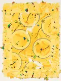 Sunshine and Pollen by Yun James Yohe, 1982, mixed media and collage on hand made paper, offered Aug 2026