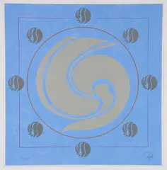 Jack Youngerman, Swirl Light Gray, 1982, silkscreen, pochoir and Intaglio