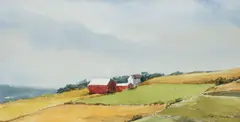 Pastoral Scene by Cynthia Cooley, watercolor on paper, offered Aug 2026