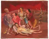 Holocaust by Frank Dininno, 1947, oil on thin paper board, offered Aug 2026