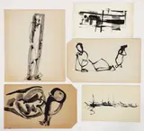 Leonard Lieb, 5 Untitled Abstract Studies, undated
