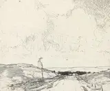 Chauncey Foster Ryder, The Bradford Road, 1925, stone, lithograph printed by Bolton Brown legendary printmaker