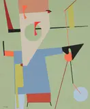 Russell Twiggs, Oriental Traffic Control, mid 1950's , paper stencil print, 18 x 15 inches, pencil