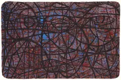 Russell Twiggs, Meditation, mid 1950's , litho crayon and glue resistant stencil print, 13 x 20 inches, pencil