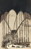 View of Pittsburgh, c.1950s by Thomas Arthur, ink on paper, artist's name and title written on the verso, offered Aug 2026