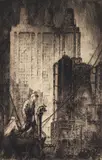 Otto Kuhler, Superstation [aka, A Glimpse into the Future], c.1923-, 1928, etching on paper