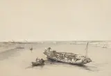 Slave Boat on the Nile looking Towards the Pyramids of Dashour and Saccara by after David Roberts, 1846, lithograph, offered Aug 2026