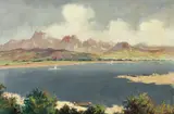 Untitled by Mid 20th Century, oil on canvas mountain lake, offered Aug 2026