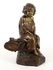 Untitled by François Michel, bronze sculpture youth in the forest, offered Aug 2026