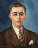 Portrait of a Young Man by Lillian Kimball Miller, 1935, oil on canvas, offered Aug 2026