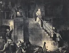 George Bellows, Murder of Edith Cavell, 1918, lithograph