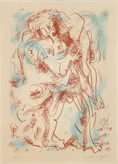 André Masson, Untitled, from The Flight Portfolio, printed in 1966, published in 1971, color, lithograph on Arches paper