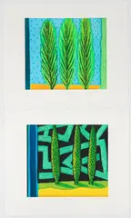 Labyrinth and Verona Garden, 2007, aquatints printed in colors, image 19 x 23.25 inches, each by William Crozier, pencil, offered Jun 2026