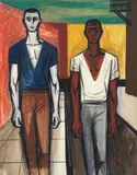 Two Standing Figures by Seymour Fogel, 1944, gouache on paper, offered Jun 2026