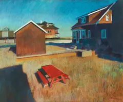 Laura Hickman, Picnic Bench in Yard, 1980s/1990s, pastel on paper