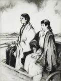 Gene Kloss, Trip to Town, 1979, drypoint etching