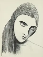 Walt Kuhn, Large Head, 1924, lithograph on paper