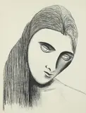 Walt Kuhn, Large Head, 1924, lithograph on paper