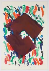 Richard Smith, CBE, (British, 1931-2016), Untitled Abstract, 1982, monoprint, mixed media with watercolor