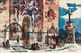 Cathedral Steps - Taxco, Mexico, c.1960s by Wood, Robert Earle, Aws, watercolor on paper, offered Jun 2026