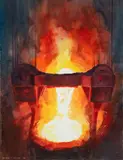 Cynthia Cooley, Pouring Steel, 1998, watercolor on paper