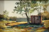 Charles Pitcher, (American/Western PA, 1927-2009), Cabin in the Woods, undated, c.1970s