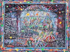 (American/Western PA, born 1934), Awakening by Robert Qualters, 2026, mixed media with acrylic and collage, offered Jun 2026